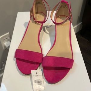 Ann Taylor Pink wedge shoes with ankle strap pink size 10